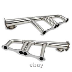 Polished Stainless Steel Lake Style Exhaust Headers For SBC 265-400 V8 Hot Rod