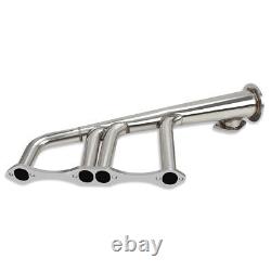 Polished Stainless Steel Lake Style Exhaust Headers For SBC 265-400 V8 Hot Rod