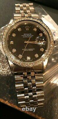 ROLEX CUSTOM STAINLESS STEEL DIAMOND BEZEL for 36MM 1.08 Ct Datejust Day Date