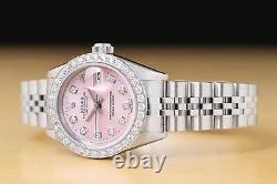 ROLEX LADIES DATEJUST 69174 PINK DIAL 18K GOLD SS DIAMOND WATCH with ROLEX BAND