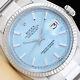 ROLEX MENS DATEJUST ICE BLUE DIAL 18K WHITE GOLD STEEL WATCH with OYSTER BAND