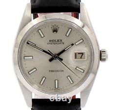 ROLEX OysterDate Precision 6694 Stainless Steel Silver Luminescent Dial Watch