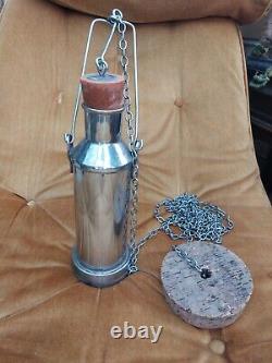 Rare H. M. Custom Stainless Steel Sampler Dipping Collecting Bottle with Chain