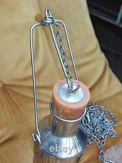 Rare H. M. Custom Stainless Steel Sampler Dipping Collecting Bottle with Chain