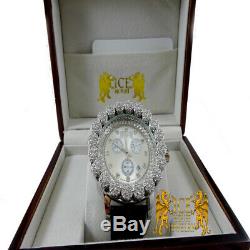 Real Diamond Mens Khronos White Gold Finish Joe Rodeo Cluster Bezel Custom Watch