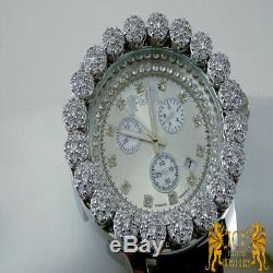 Real Diamond Mens Khronos White Gold Finish Joe Rodeo Cluster Bezel Custom Watch