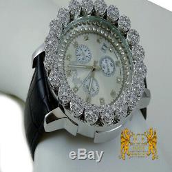 Real Diamond Mens Khronos White Gold Finish Joe Rodeo Cluster Bezel Custom Watch