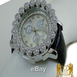 Real Diamond Mens Khronos White Gold Finish Joe Rodeo Cluster Bezel Custom Watch