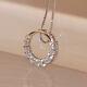 Real Moissanite 1Ct Round Circle Pendant 14K White Gold Plated Silver Free Chain
