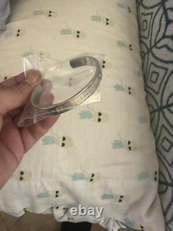 Real Signature Diamond Bangle Bracelet YG 18kt Stainless Steel + Custom CROSS