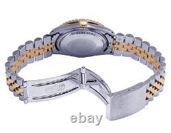Rolex 18K/ Steel Datejust 36MM Two Tone Everose 16013 Diamond Watch 3.0 Ct