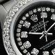 Rolex 26mm Datejust Glossy Black String Diamond Accent Dial Women's SS Watch