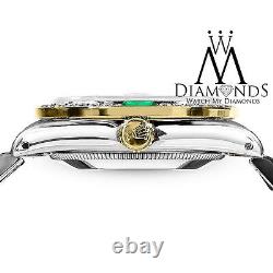 Rolex 26mm Datejust Watch White Roman Numeral Dial Emerald & Diamond Bezel