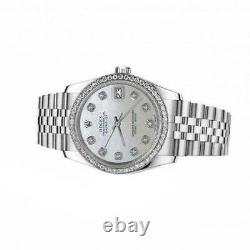 Rolex 26mm Datejust With custom Diamond bezel White MOP Mother Of Pearl Diamond
