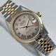 Rolex 31mm Datejust Silver Roman Numeral Dial Fluted Bezel Two Tone Watch