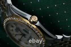 Rolex 31mm Datejust White Mother of Pearl with Diamonds 18K Gold & SS