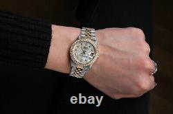 Rolex 31mm Datejust White Mother of Pearl with Diamonds 18K Gold & SS