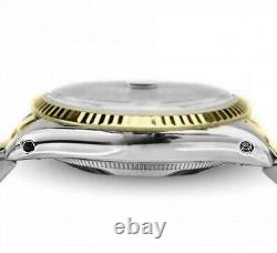 Rolex 36mm Datejust Grey Roman Numeral Dial Two Tone Jubilee Watch Model 16013
