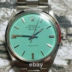 Rolex 5500 Oyster Precision Air King Mint Color Custom Dial Original Mens Watch