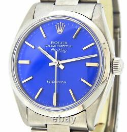 Rolex Air King Precision 5500 Mens Stainless Steel Watch Oyster Band Blue Dial