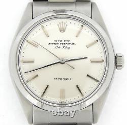 Rolex Air King Precision Men Stainless Steel Watch Silver Stick Dial Oyster 5500