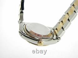 Rolex Date Mens 18k Yellow Gold Stainless Steel Oyster Band Champagne Dial 15203