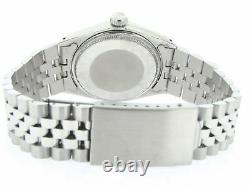 Rolex Date Mens Stainless Steel Watch Jubilee Style Band Blue Dial Domed 1500