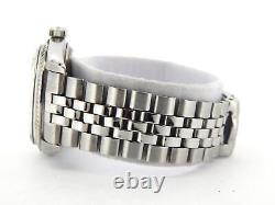 Rolex Datejust 1601 Mens Stainless Steel 18K White Gold Watch with Silver Dial