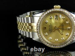 Rolex Datejust 2 Tone 36MM 18K Stainless Steel Custom Dial Diamond Watch 2.0 Ct