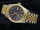 Rolex Datejust 2Tone 18K Gold Stainless Steel Watch Jubilee Band Blue Dial 16013