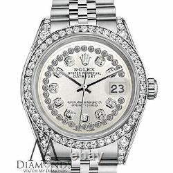 Rolex Datejust 31mm Stainless Steel Watch Silver Diamond Dial Bezel & Lugs