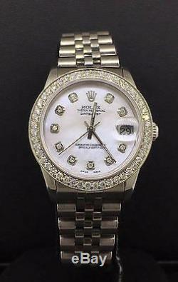 Rolex Datejust 31mm Steel Jubilee Custom Diamond Bezel & MOP Dial Ref 68240