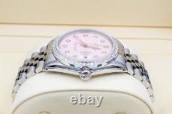 Rolex Datejust 36mm Custom 1.15ct VS Diamond Bezel & Pink Dial S/S Quickset