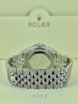 Rolex Datejust 36mm Stainless Steel Custom 16ct Iced Out Diamonds Ref 116234