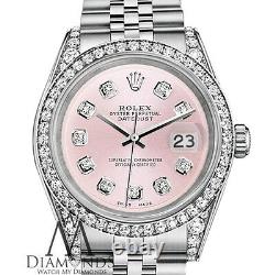 Rolex Datejust 36mm Stainless Steel Metallic Pink Diamond Dial Watch