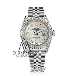 Rolex Datejust 36mm Stainless Steel White MOP Mother Of Pearl Diamond Dial Watch