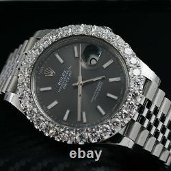 Rolex Datejust 41 Dark Rhodium Dial & 7.20ctw Diamond Bezel 126300RSJ Stainless