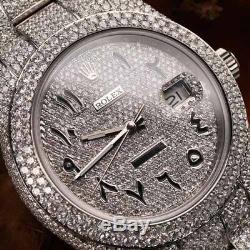 Rolex Datejust II 116300 Arabic Script Pave Diamond Dial Fully Iced Out 41mm SS