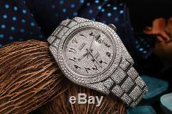 Rolex Datejust II 116300 Arabic Script Pave Diamond Dial Fully Iced Out 41mm SS