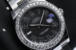 Rolex Datejust II Custom Set Diamond Bezel Stainless Steel 41mm Men's Watch