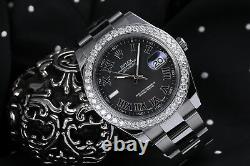 Rolex Datejust II Custom Set Diamond Bezel Stainless Steel 41mm Men's Watch
