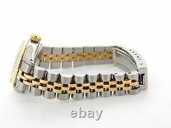 Rolex Datejust Ladies 2Tone Gold Stainless Steel Watch Silver Diamond 6917