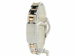 Rolex Datejust Ladies 2Tone Yellow Gold Steel Watch Oyster Black Dial 69173