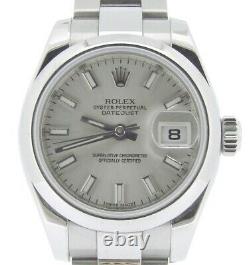 Rolex Datejust Ladies Stainless Steel Watch Oyster Bracelet Silver Dial 179160