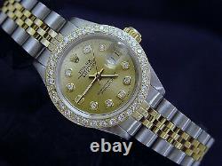 Rolex Datejust Lady 2Tone Yellow Gold & Steel Watch with Diamond Dial & Bezel