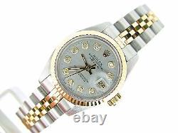 Rolex Datejust Lady Two-Tone Gold and Stainless Steel Watch Silver Diamond 6917