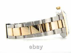 Rolex Datejust Men 2tone Gold/Steel Oyster withBlack Diamond String Dial 16013