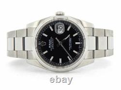 Rolex Datejust Men Stainless Steel Watch Black Dial Oyster Band New Style 116200