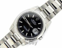 Rolex Datejust Men Stainless Steel Watch Black Dial Oyster Band New Style 116200