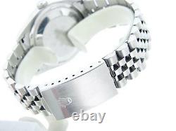 Rolex Datejust Men Stainless Steel Watch Jubilee Band Silver Tapestry Dial 16220